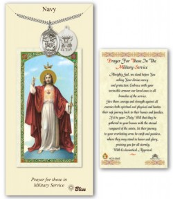 St. Michael the Archangel Navy Medal in Pewter with Prayer Card [BLPCP028]