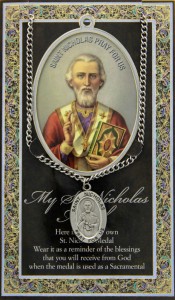 St. Nicholas Medal in Pewter with Bi-Fold Prayer Card [HPM040]