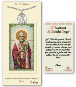 St. Nicholas Medal in Pewter with Prayer Card [BLPCP029]