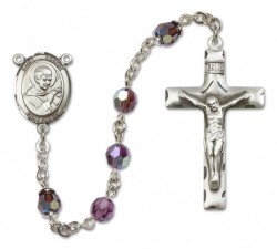 St. Robert Bellarmine Sterling Silver Heirloom Rosary Squared Crucifix [RBEN0343]