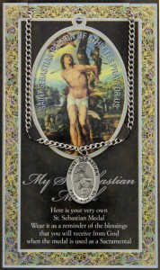St. Sebastian Medal in Pewter with Bi-Fold Prayer Card [HPM049]