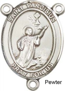 St. Tarcisius Rosary Centerpiece Sterling Silver or Pewter [BLCR0360]