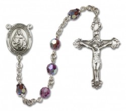 St. Theodora Guerin Sterling Silver Heirloom Rosary Fancy Crucifix [RBEN1400]