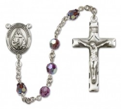 St. Theodora Guerin Sterling Silver Heirloom Rosary Squared Crucifix [RBEN0400]