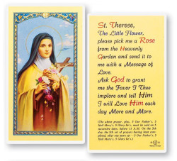St. Therese Pick Me A Rose Laminated Prayer Card [HPR340]