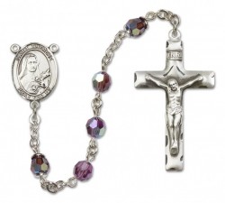 St. Therese of Lisieux Sterling Silver Heirloom Rosary Squared Crucifix [RBEN0402]
