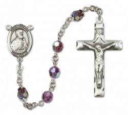 St. Thomas the Apostle Sterling Silver Heirloom Rosary Squared Crucifix [RBEN0407]