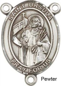 St. Ursula Rosary Centerpiece Sterling Silver or Pewter [BLCR0292]