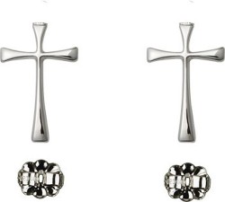 Sterling Silver Cross Post Earrings [BC0122]