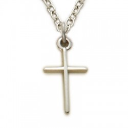 Sterling Silver Stick Cross Baby Necklace   [SN2128]