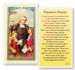 Teacher's Prayer J.B. Delasalle Laminated Prayer Card [HPR462]