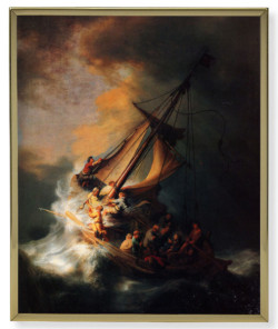 The Storm on the Sea of Galilee Gold Frame 8x10 Plaque [HFA4903]