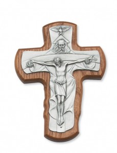 Walnut Wood Trinity Crucifix - 5 1/2“H [MVCR1028]