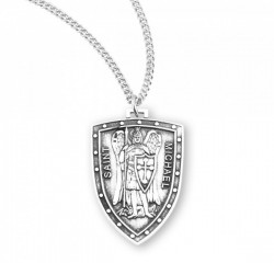 Women or Teen Pointed Shield Saint Michael Necklace [HMM3009]