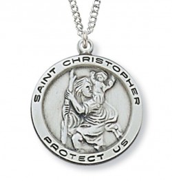 Women or Teen St. Christopher Medal Sterling Silver [MVM1002]
