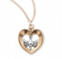 Women's Heart and Dove Open Cut Necklace [HMM3390]