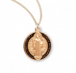 Women's St. Benedict Black Enamel Double-Sided Necklace [HMM334]