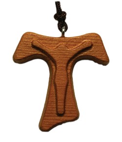 Wood Tau Cross Pendant 1.5 Inch [CM4088]